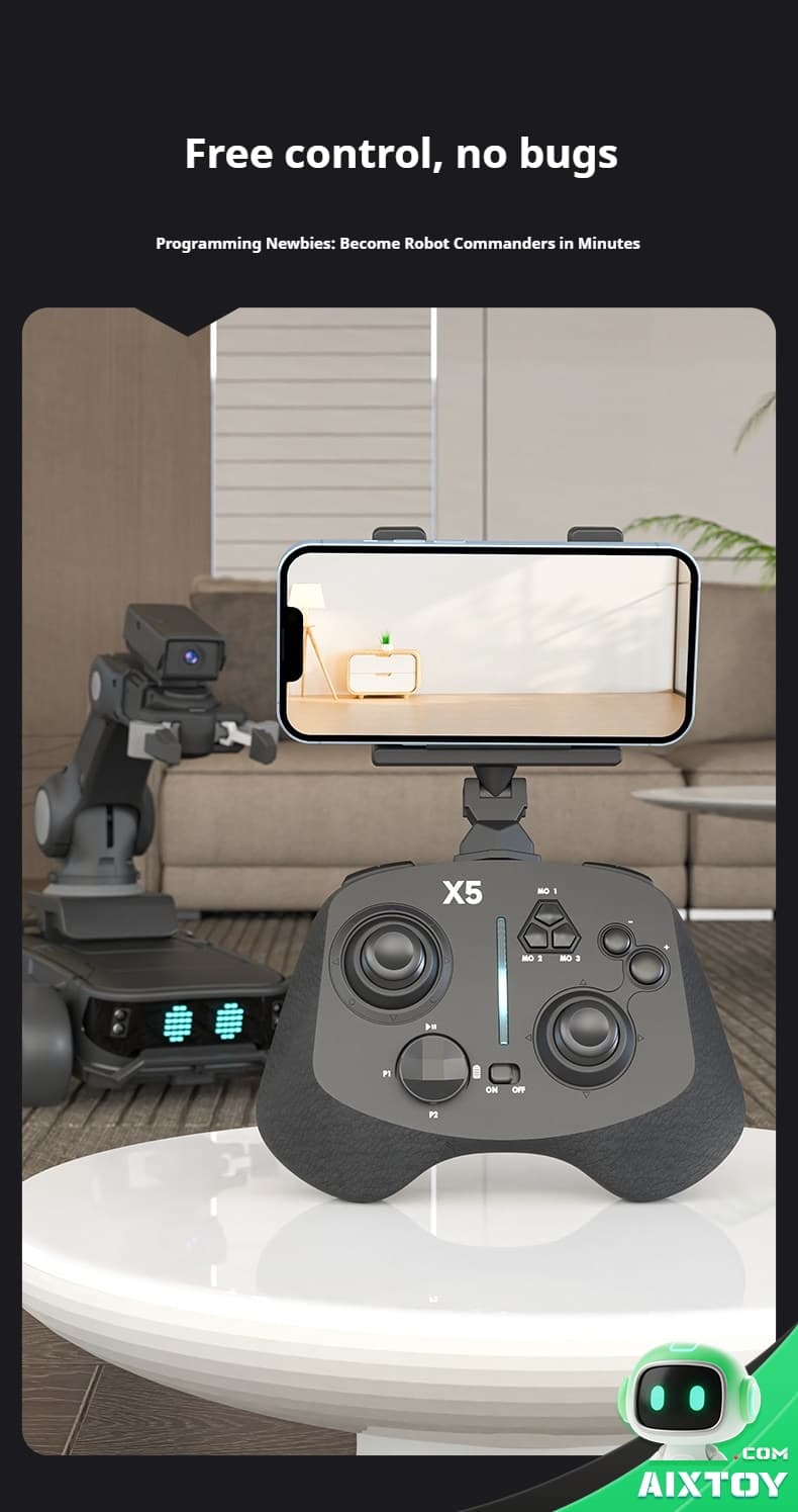 Robotic Arm Claw Function Detail Robotic Arm Claw Function - X5 Programmable AI Robot Tank Gripping Mechanism