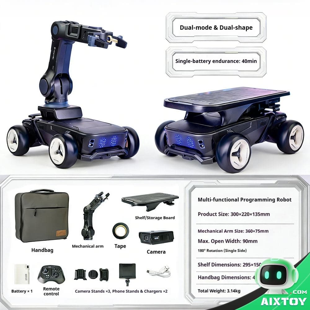 X5 AI Robot Tank Black Edition – AIXTOY X5 Programmable AI Robot Tank Black Edition - AIXTOY 4WD Tracked Smart Robot Vehicle