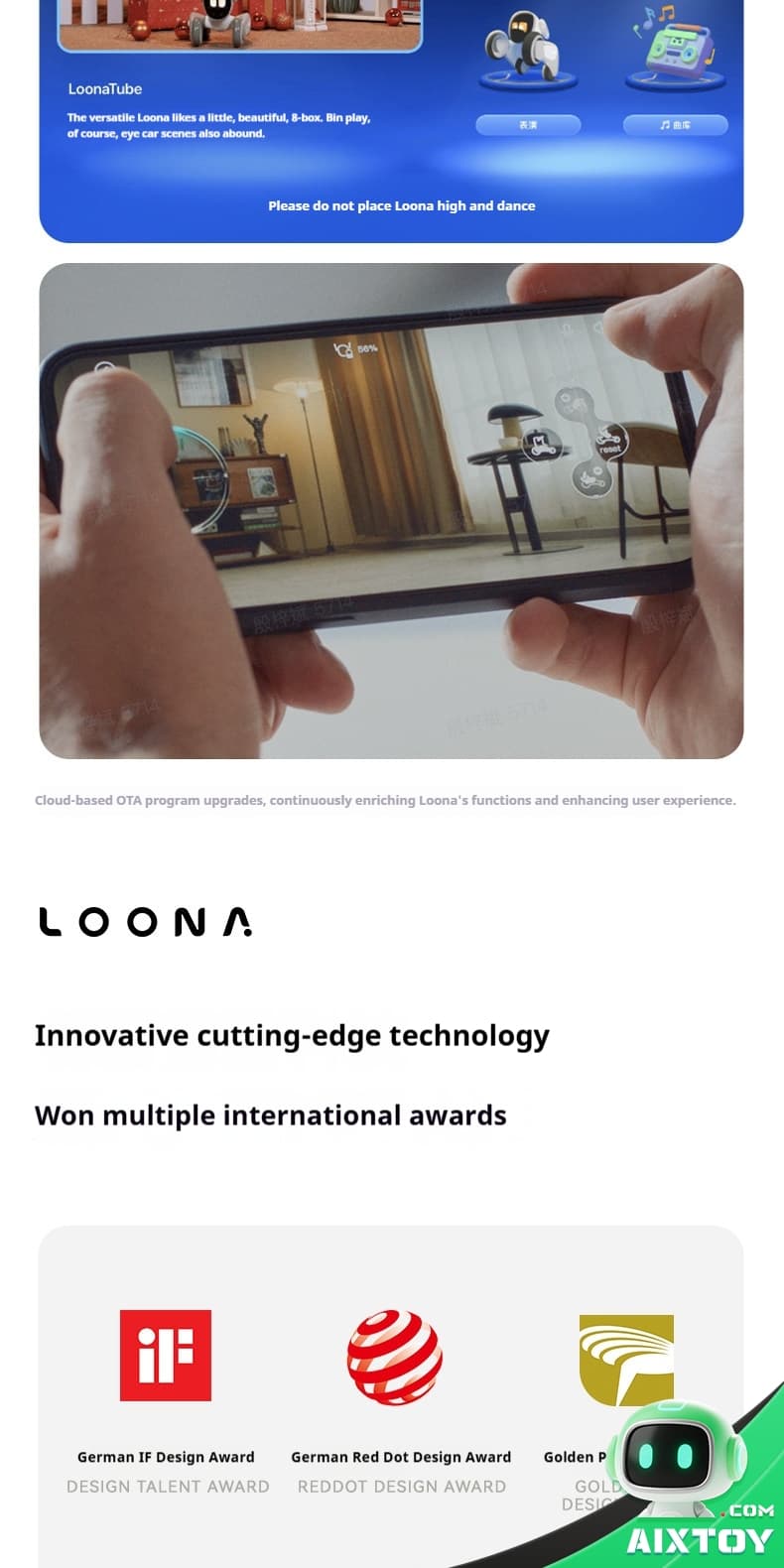 Loona AI Robot Dog Specifications Loona AI Robot Dog product specifications dimensions weight technical data