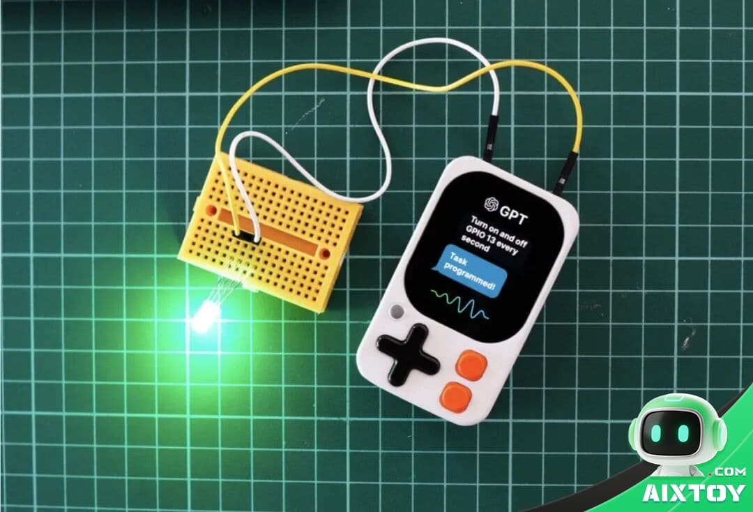 Kode Dot compact ESP32-S3 device held in hand for size reference Kode Dot compact ESP32-S3 device held in hand for size reference