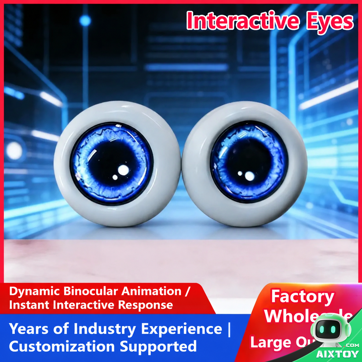 AI Animated Eyes Plush Module - Bluetooth Moving Eyes for Plush Toys - Gallery image AI Animated Eyes Plush Module - Bluetooth Moving Eyes for Plush Toys gallery view (AIXTOY)