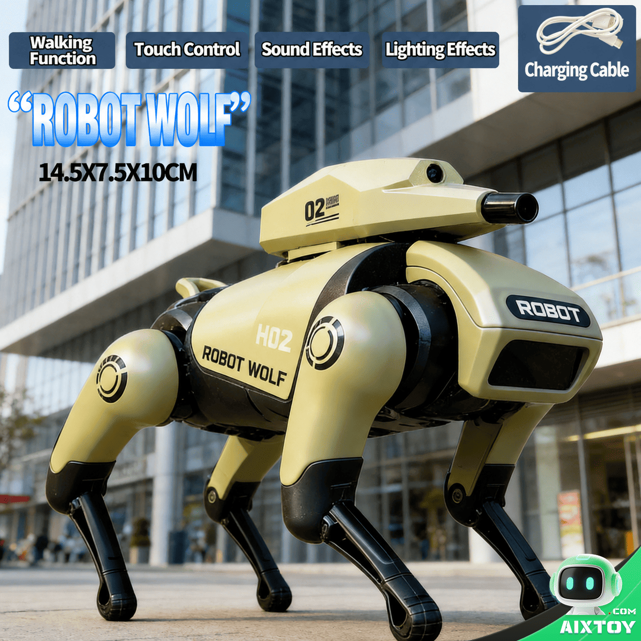 AI Bionic Mechanical Wolf Robot Dog military green color variant photo
