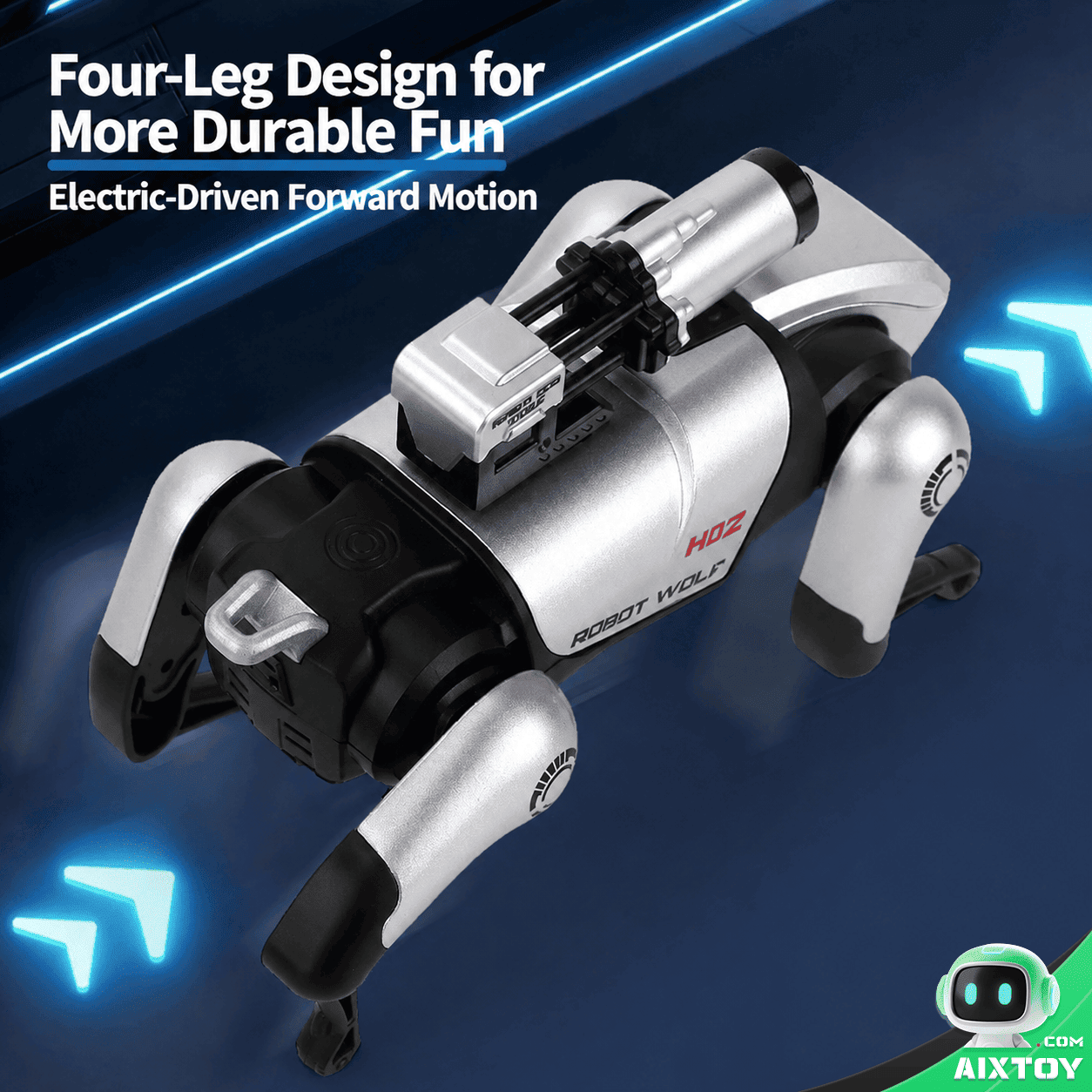AI Bionic Mechanical Wolf Robot Dog silver color variant photo