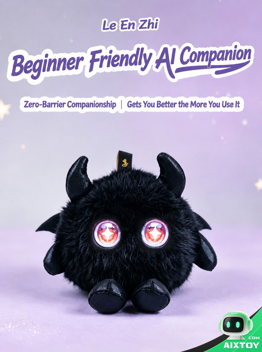 AI Bionic Plush Companion Pet - Round Black Interactive Talking Plush AI Bionic Plush Companion Pet - Round Black Interactive Talking Plush - feature detail