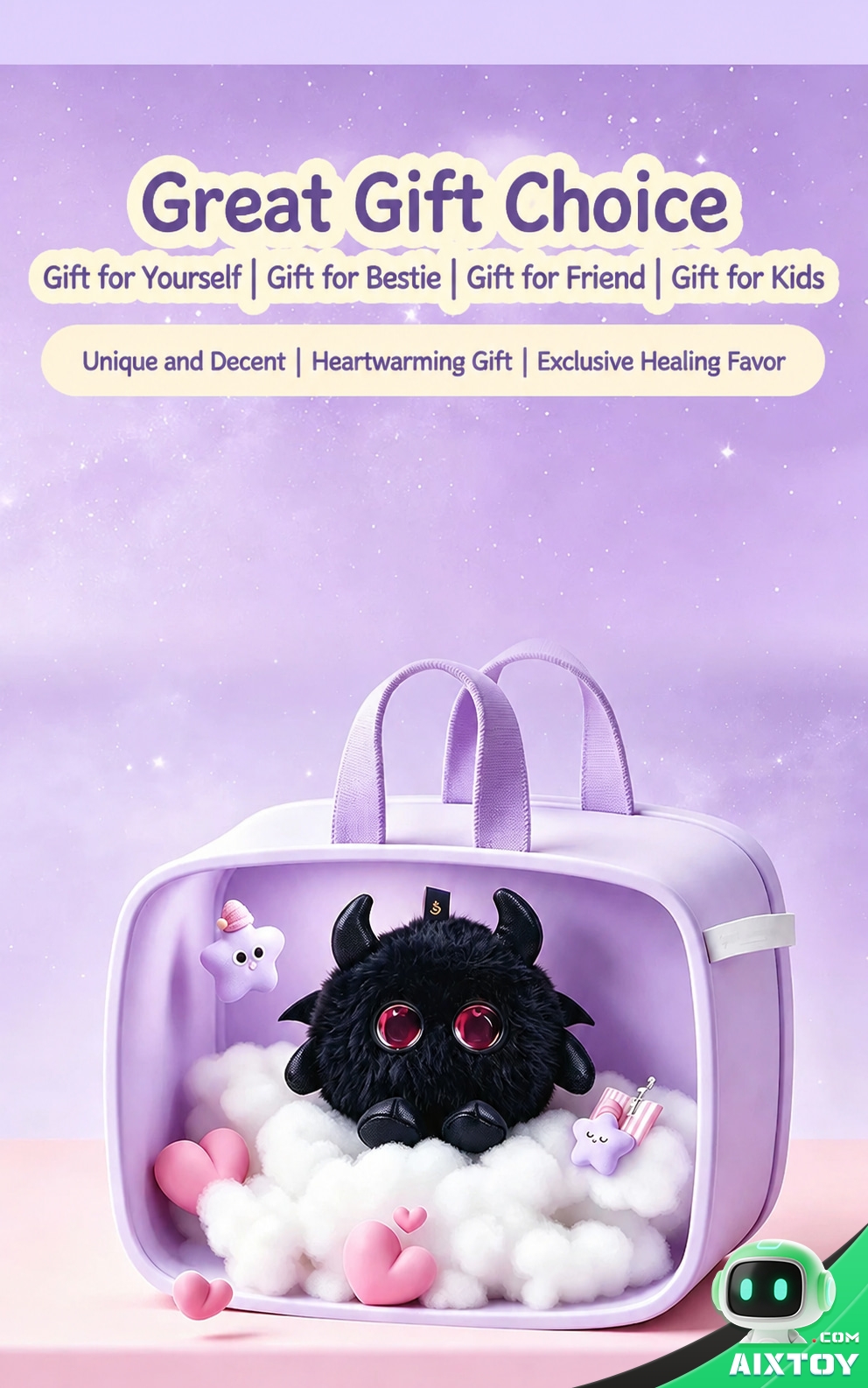 AI Bionic Plush Companion Pet - Round Black Interactive Talking Plush AI Bionic Plush Companion Pet - Round Black Interactive Talking Plush - feature detail