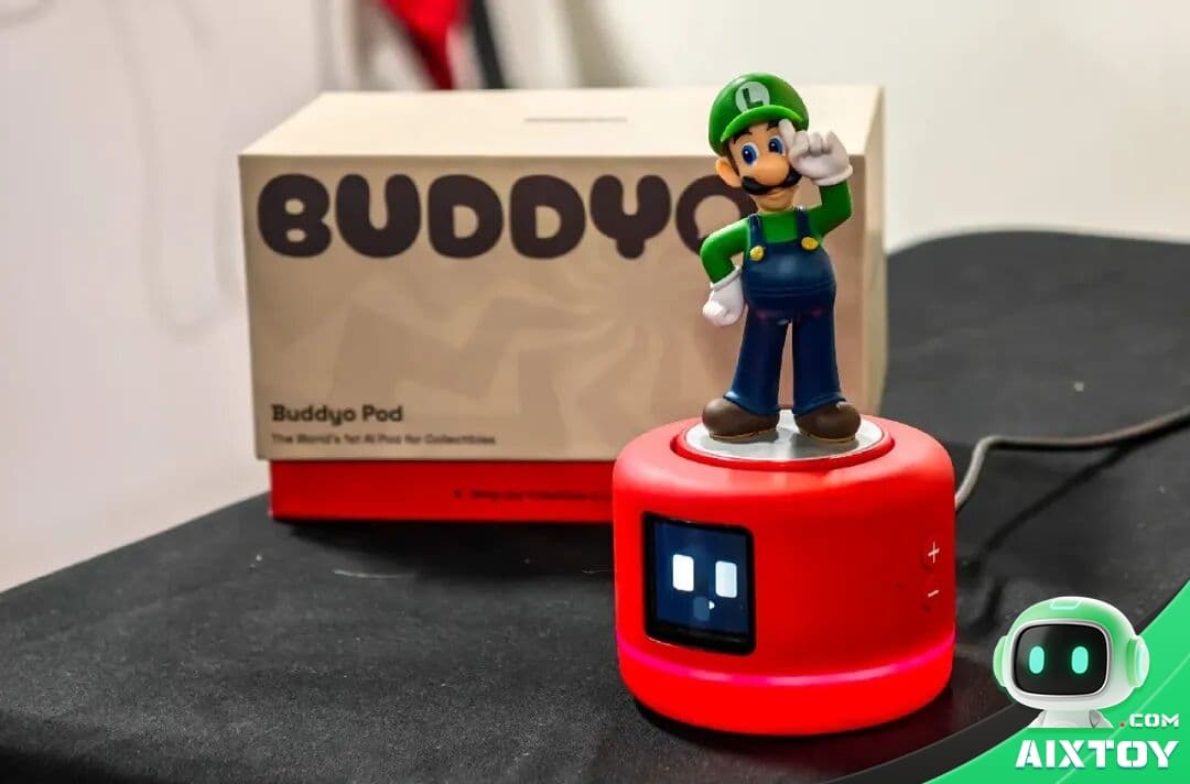 Collection of AI-enabled pop culture figures displayed on shelves showing the convergence of collectibles and conversational AI technology