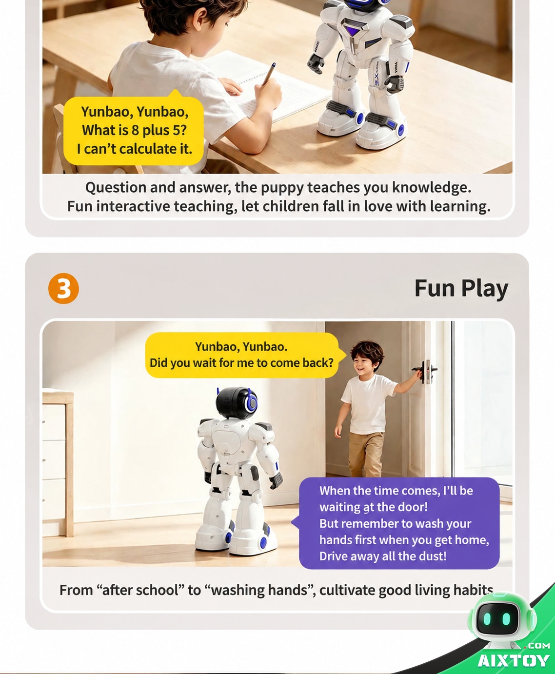 AI Kids Talking Companion Robot - Educational Chat Robot with Extended Battery Options AI Kids Talking Companion Robot - Educational Chat Robot with Extended Battery Options - feature detail