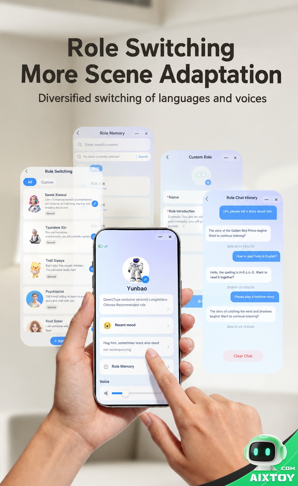 AI Kids Talking Companion Robot - Educational Chat Robot with Extended Battery Options AI Kids Talking Companion Robot - Educational Chat Robot with Extended Battery Options - feature detail