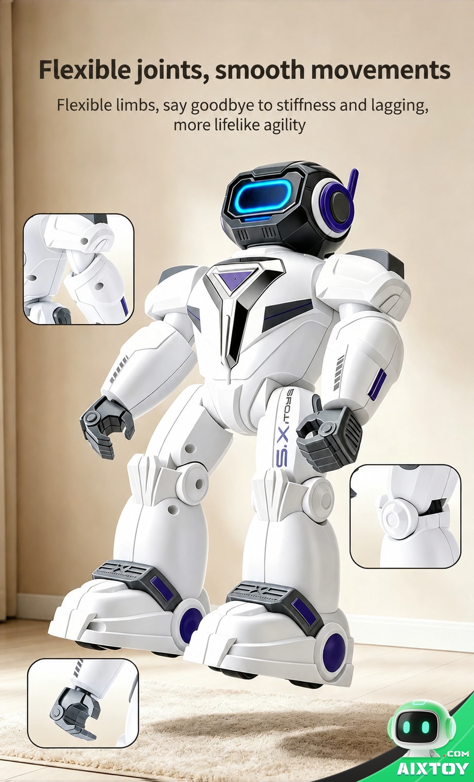 AI Kids Talking Companion Robot - Educational Chat Robot with Extended Battery Options AI Kids Talking Companion Robot - Educational Chat Robot with Extended Battery Options - feature detail
