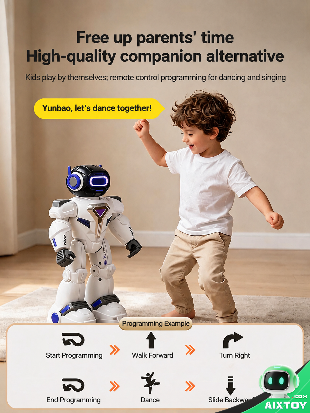 AI Kids Talking Companion Robot - Educational Chat Robot with Extended Battery Options gallery view (AIXTOY)