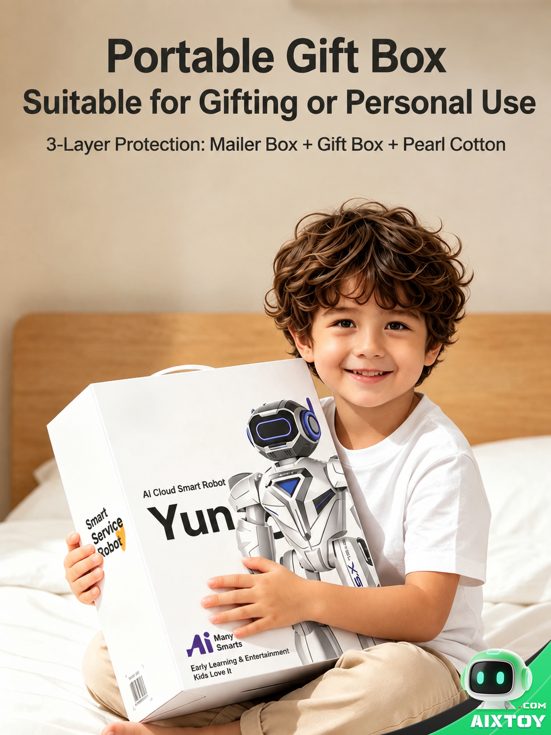 AI Kids Talking Companion Robot - Educational Chat Robot with Extended Battery Options gallery view (AIXTOY)