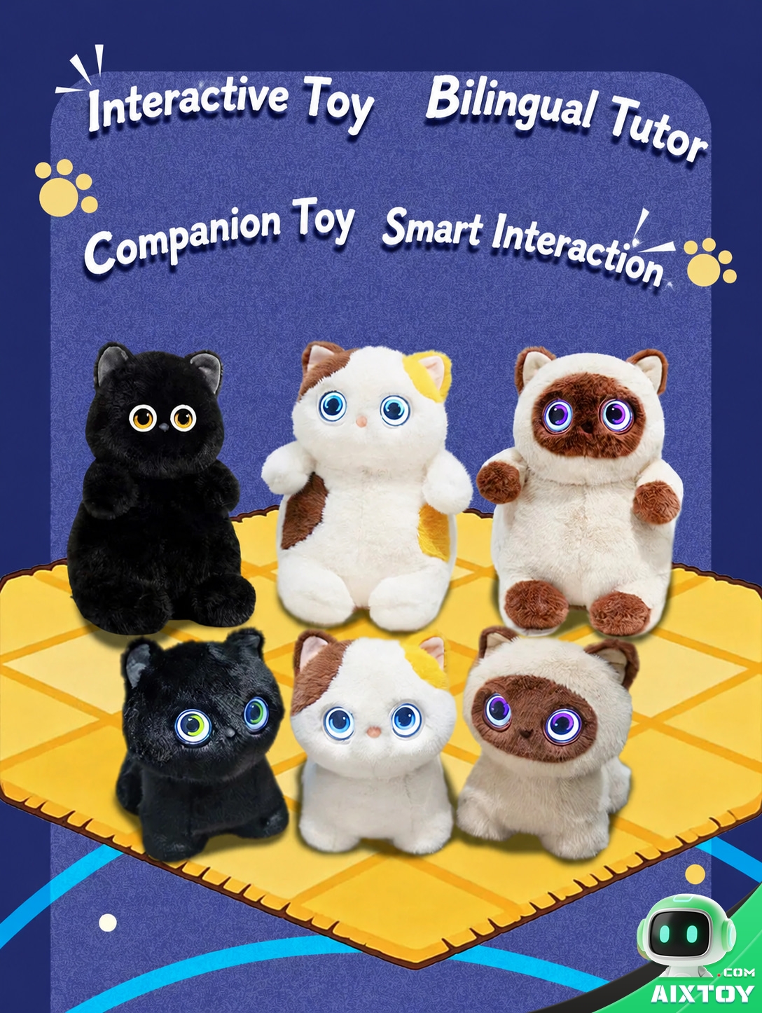 AI Meow Plush Companion Cat - Interactive Talking Robot Cat AI Meow Plush Companion Cat - Interactive Talking Robot Cat - feature detail