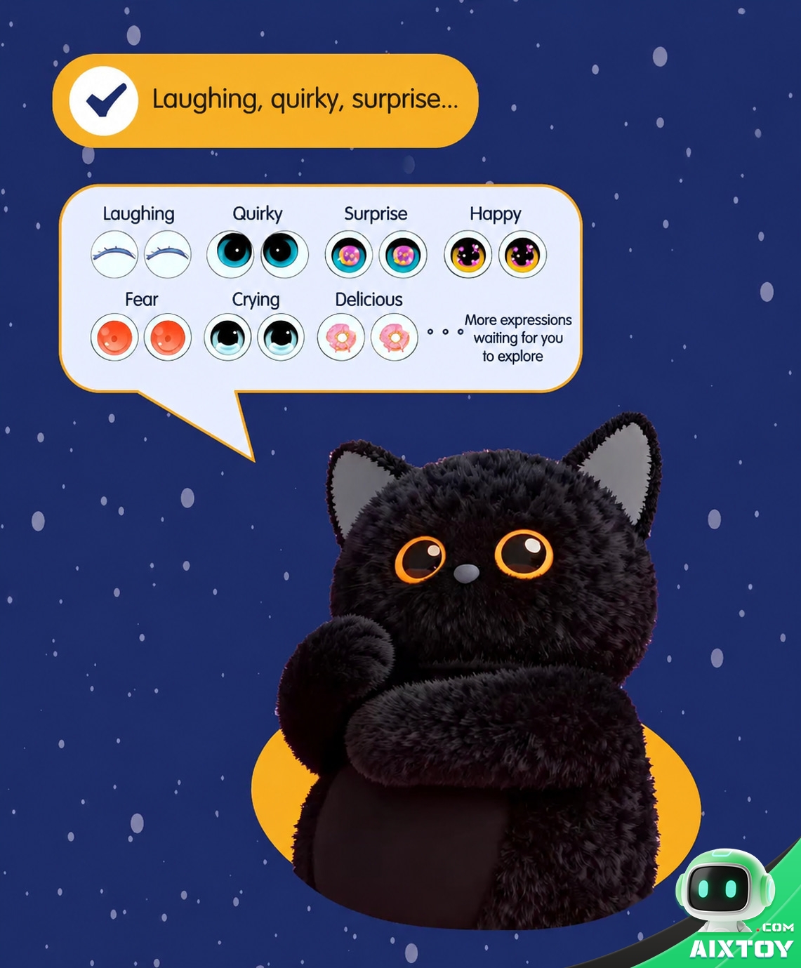 AI Meow Plush Companion Cat - Interactive Talking Robot Cat AI Meow Plush Companion Cat - Interactive Talking Robot Cat - feature detail