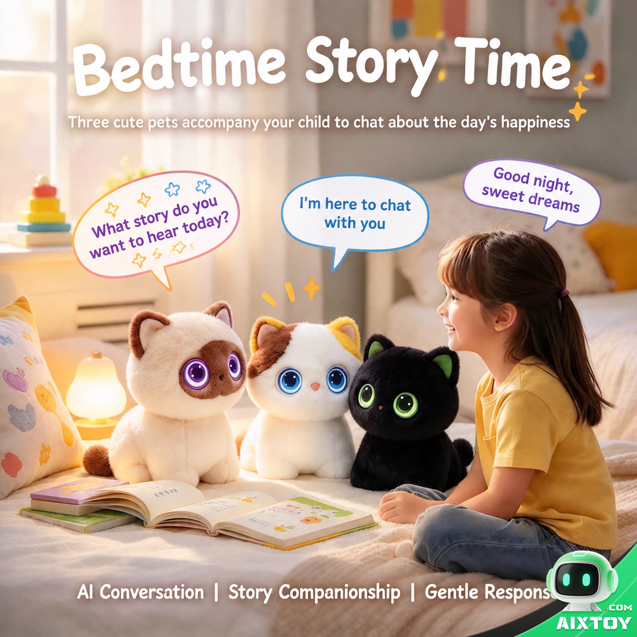 AI Meow Plush Companion Cat - Interactive Talking Robot Cat gallery view (AIXTOY)