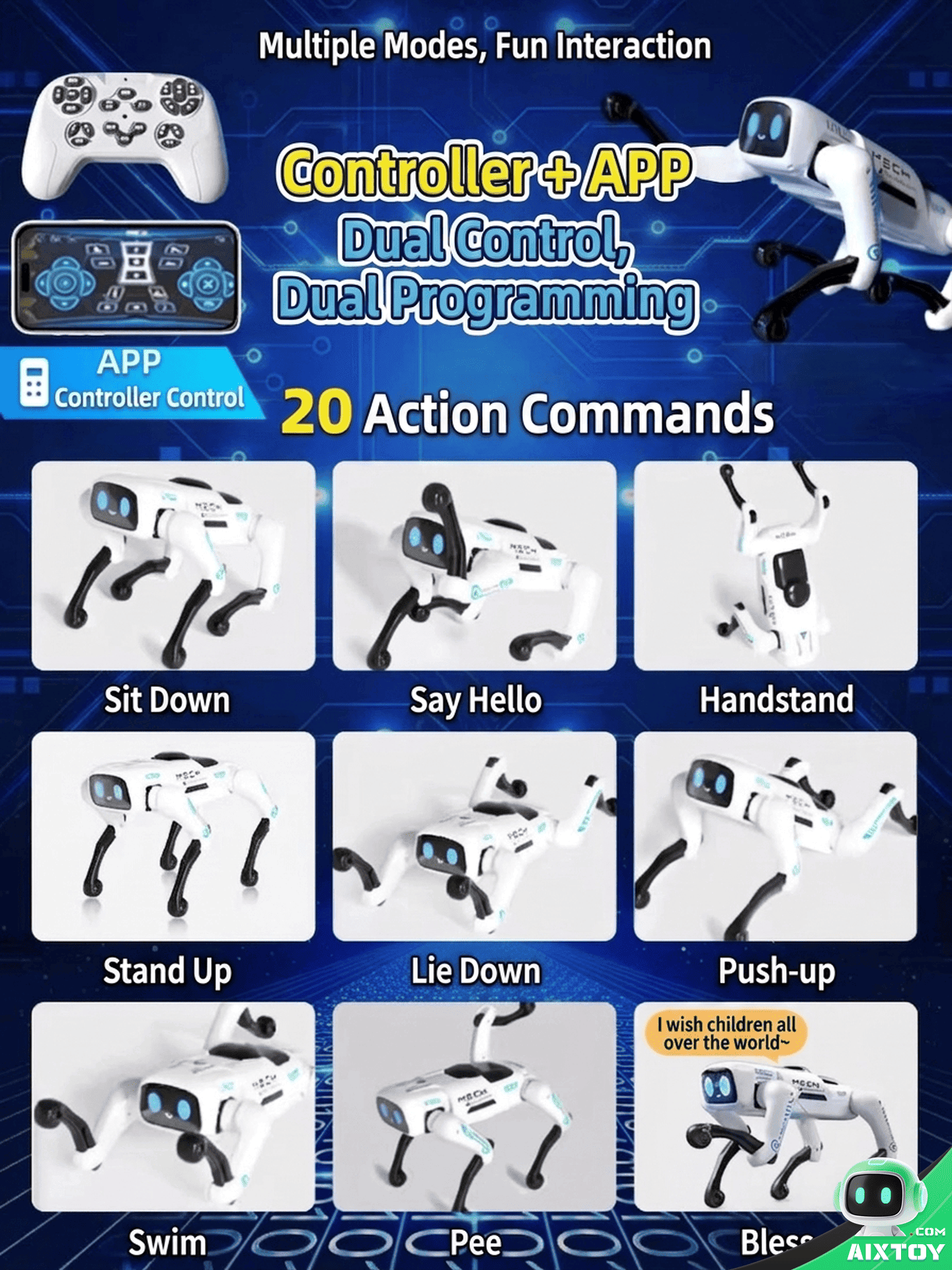 AI Robot Dog - Smart Programmable Kids Toy with Remote Control Gallery 3 AI Robot Dog - Smart Programmable Kids Toy with Remote Control gallery photo 3