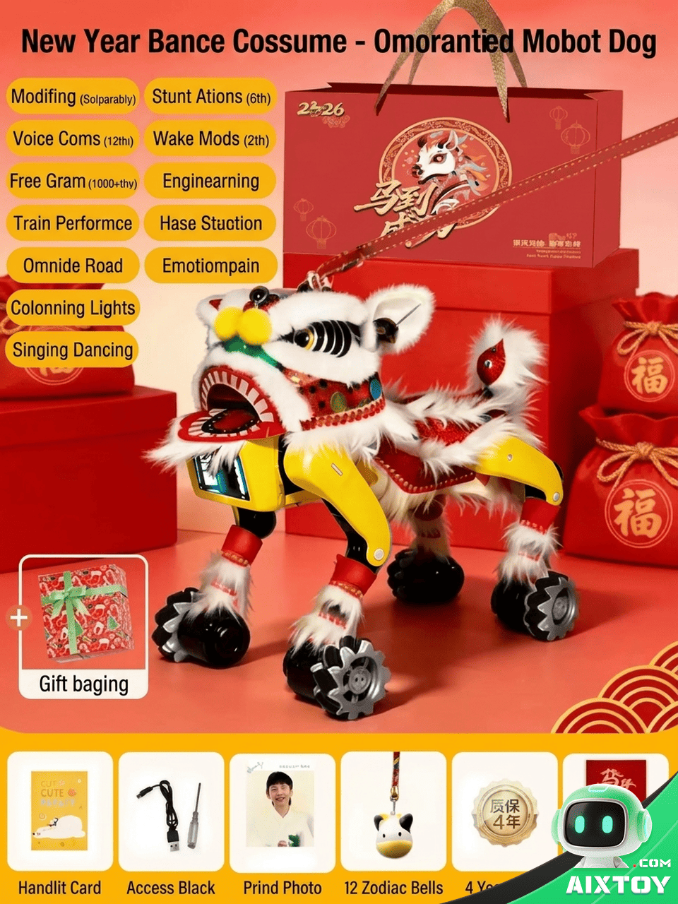 AI Robot Dog Omni-Terrain RC Toy Gallery Image 5 AI Robot Dog Omni-Terrain RC Toy gallery product photo showing design and features view 5