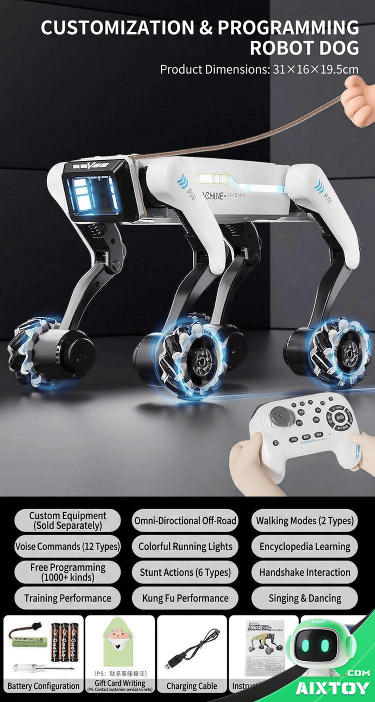 AI Robot Dog Omni-Terrain RC Toy Gallery Image 9 AI Robot Dog Omni-Terrain RC Toy gallery product photo showing design and features view 9