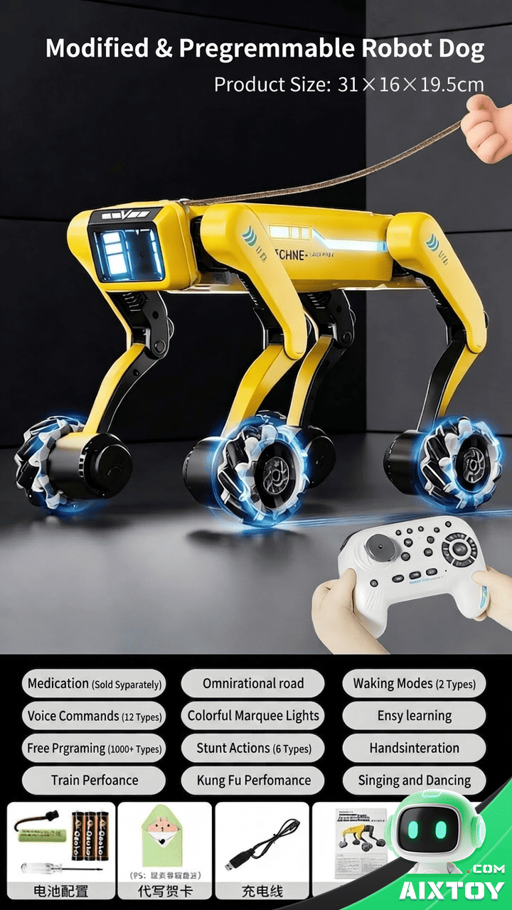 AI Robot Dog Omni-Terrain RC Toy Gallery Image 10 AI Robot Dog Omni-Terrain RC Toy gallery product photo showing design and features view 10