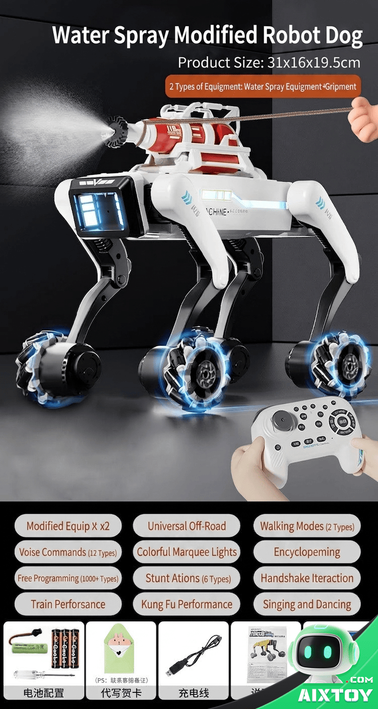 AI Robot Dog Omni-Terrain RC Toy Gallery Image 13 AI Robot Dog Omni-Terrain RC Toy gallery product photo showing design and features view 13