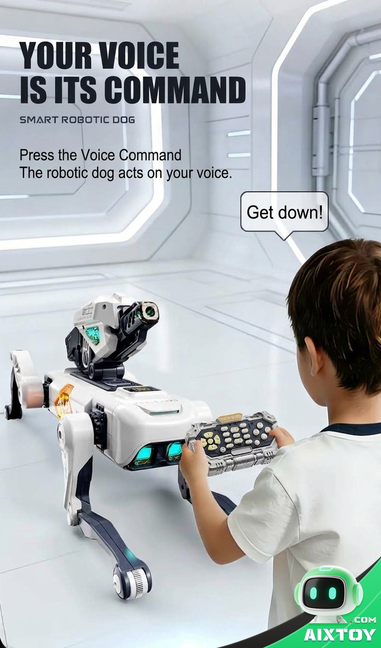 AI Robot Dog Remote Control Battle Toy - Programmable Robotic Pet with Voice Control AI Robot Dog Remote Control Battle Toy - Programmable Robotic Pet with Voice Control - feature detail