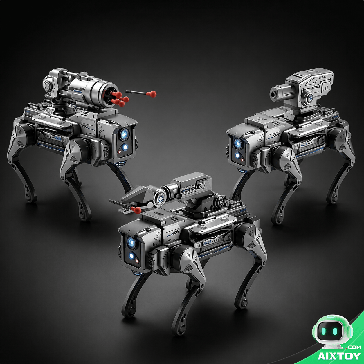 AI Robot Dog Silver Gray 3 Colors AI Robot Dog Silver Gray 3-Pack AIXTOY