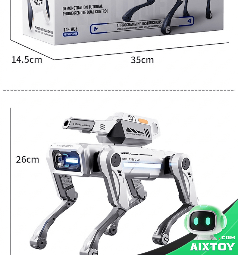 AI Robot Dog - Voice Remote Control Programmable Toy Detail 7 AI Robot Dog - Voice Remote Control Programmable Toy Detail 7