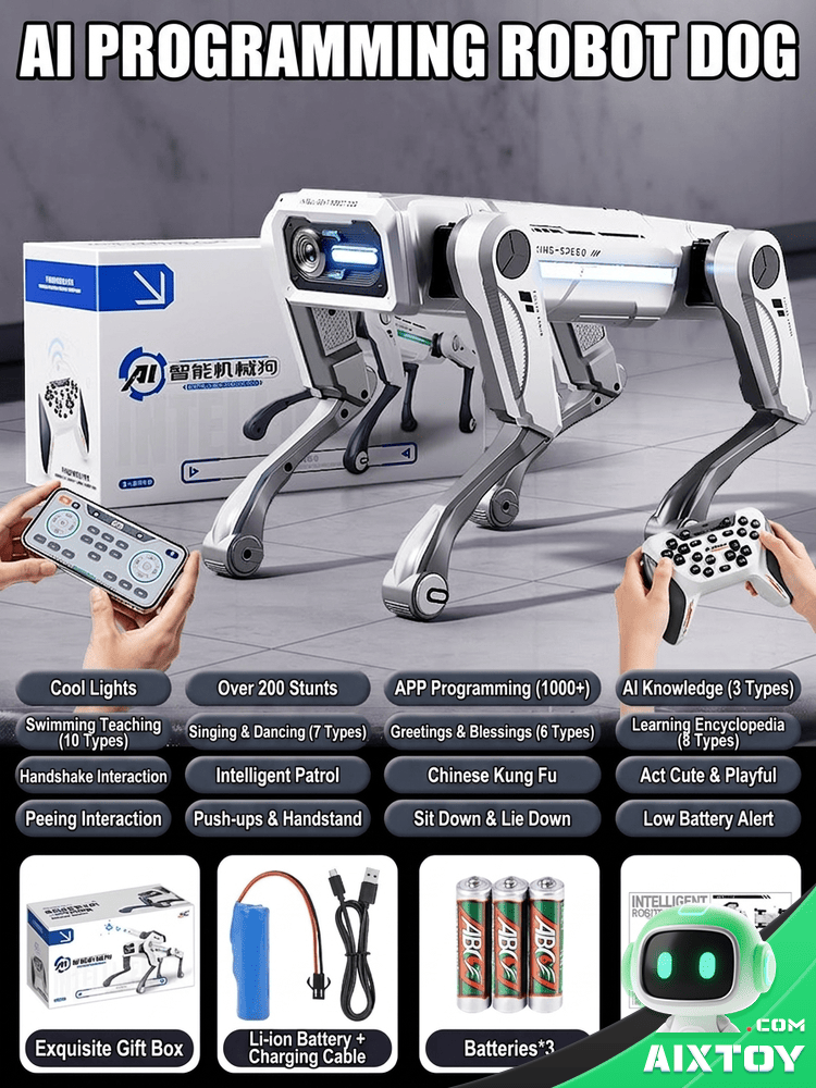 AI Robot Dog - Voice Remote Control Programmable Toy - Galle AI Robot Dog - Voice Remote Control Programmable Toy - Gallery 4