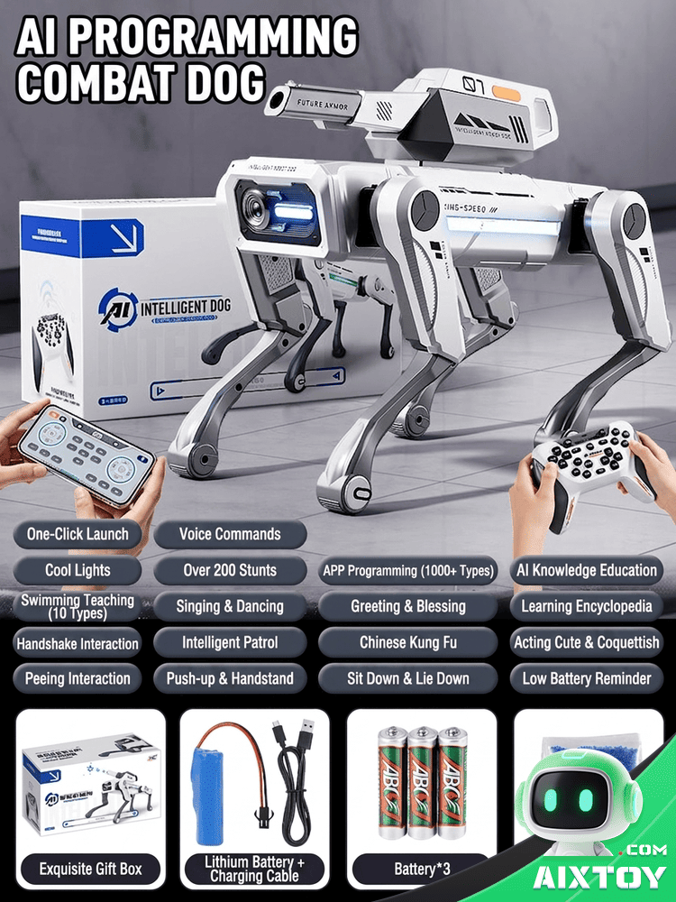 AI Robot Dog - Voice Remote Control Programmable Toy - Galle AI Robot Dog - Voice Remote Control Programmable Toy - Gallery 7