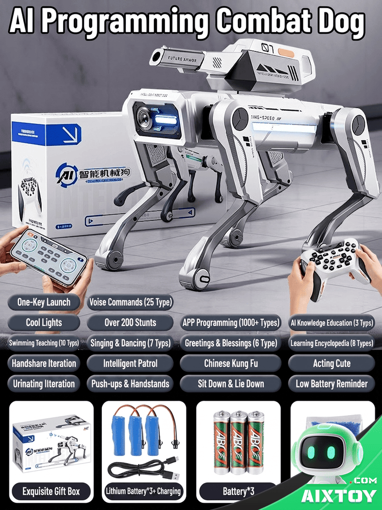 AI Robot Dog - Voice Remote Control Programmable Toy - Galle AI Robot Dog - Voice Remote Control Programmable Toy - Gallery 9