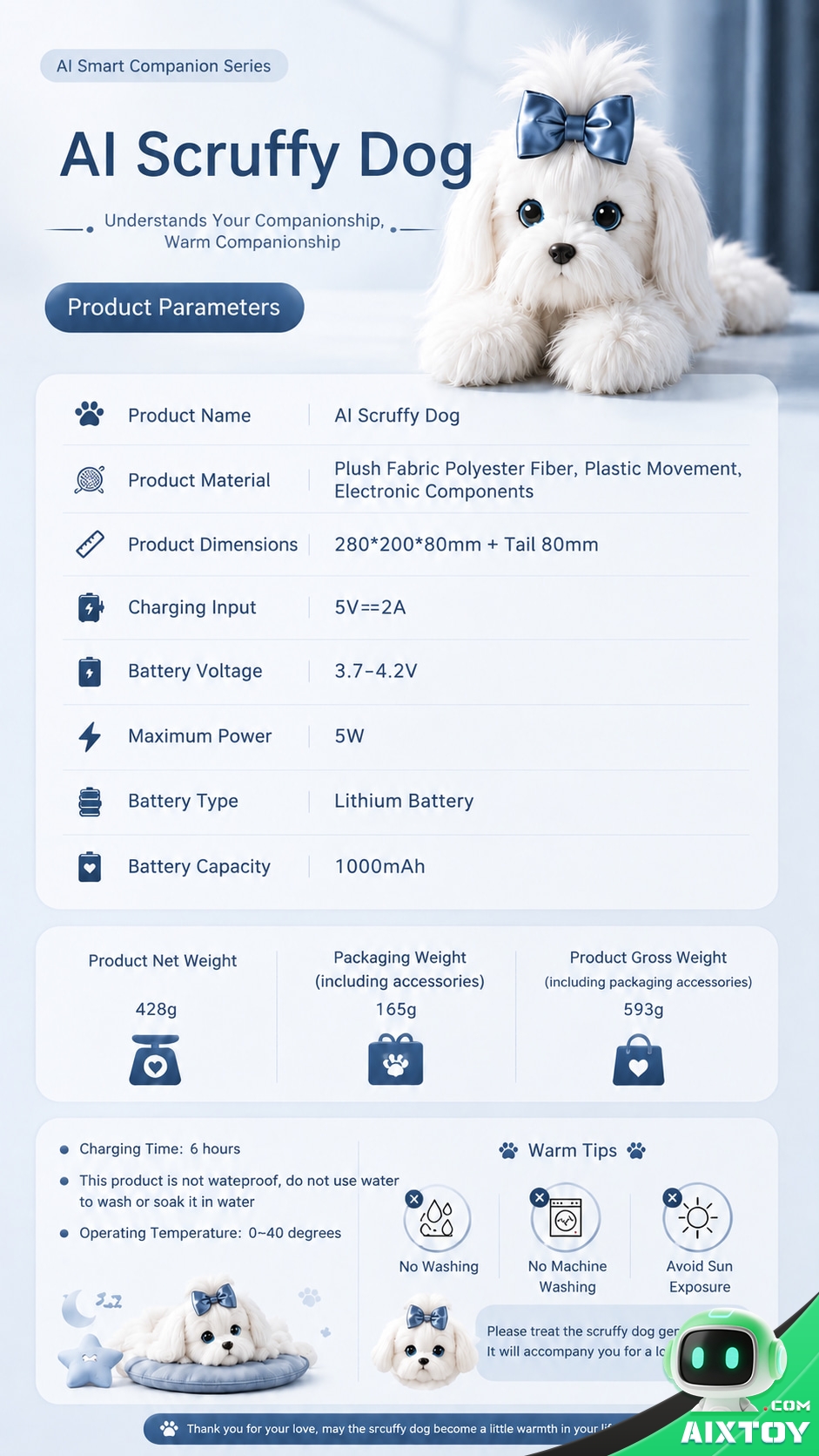 AI Smart Puppy Plush Doll - Interactive Talking Puppy Companion Pet AI Smart Puppy Plush Doll - Interactive Talking Puppy Companion Pet - feature detail