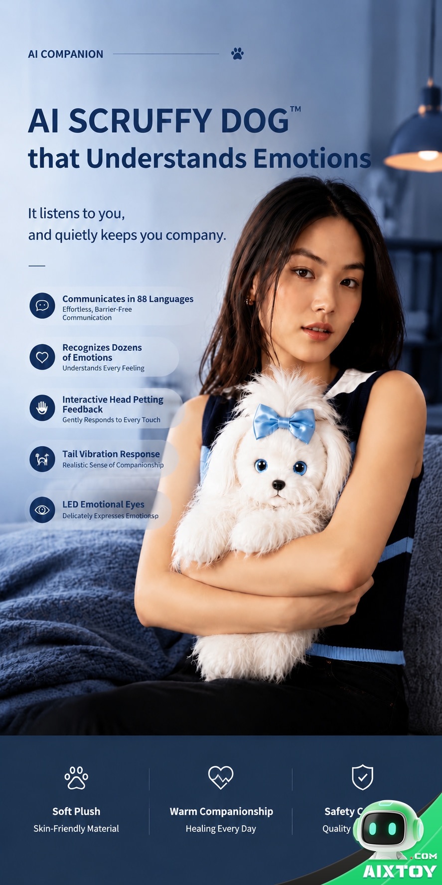AI Smart Puppy Plush Doll - Interactive Talking Puppy Companion Pet AI Smart Puppy Plush Doll - Interactive Talking Puppy Companion Pet - feature detail