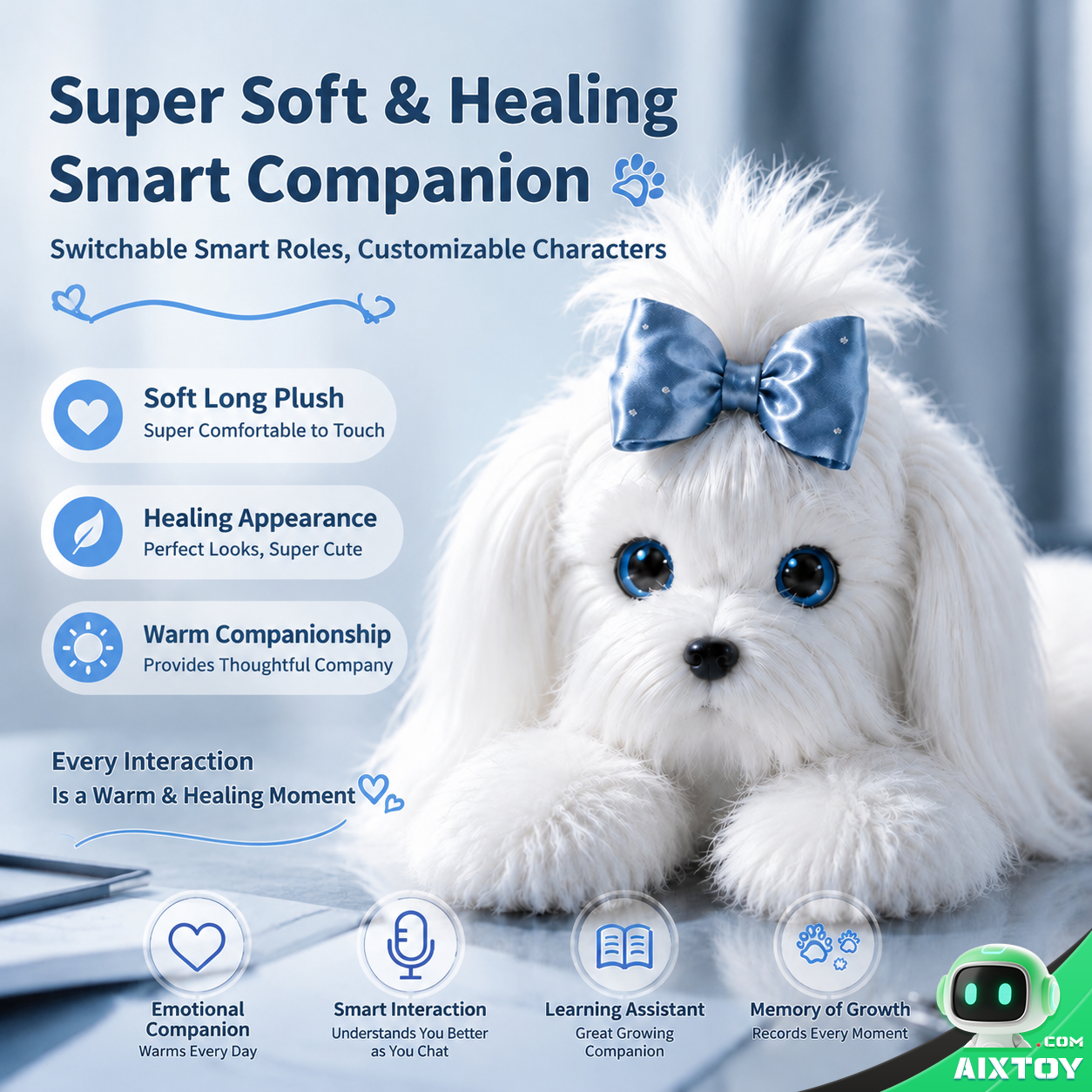 AI Smart Puppy Plush Doll - Interactive Talking Puppy Companion Pet gallery view (AIXTOY)