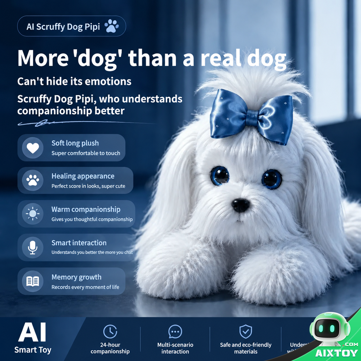 AI Smart Puppy Plush Doll - Interactive Talking Puppy Companion Pet gallery view (AIXTOY)