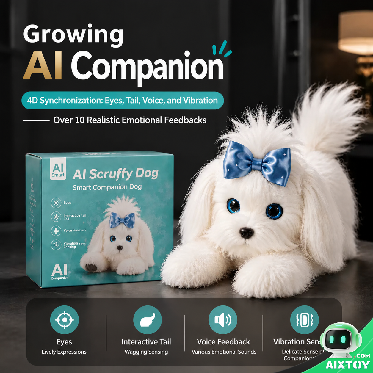 AI Smart Puppy Plush Doll - Interactive Talking Puppy Companion Pet - Gallery image AI Smart Puppy Plush Doll - Interactive Talking Puppy Companion Pet gallery view (AIXTOY)