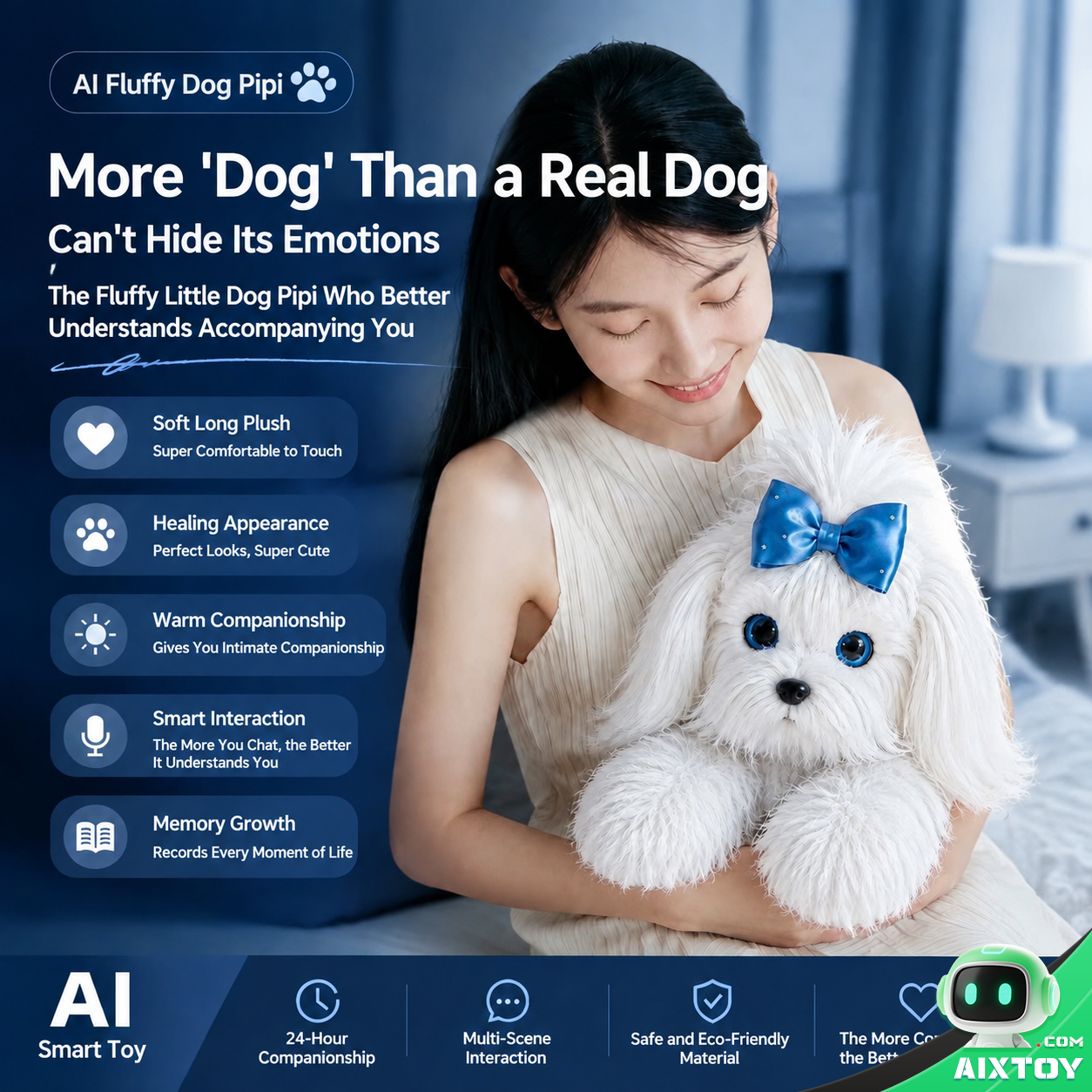 AI Smart Puppy Plush Doll - Interactive Talking Puppy Companion Pet - Gallery image AI Smart Puppy Plush Doll - Interactive Talking Puppy Companion Pet gallery view (AIXTOY)