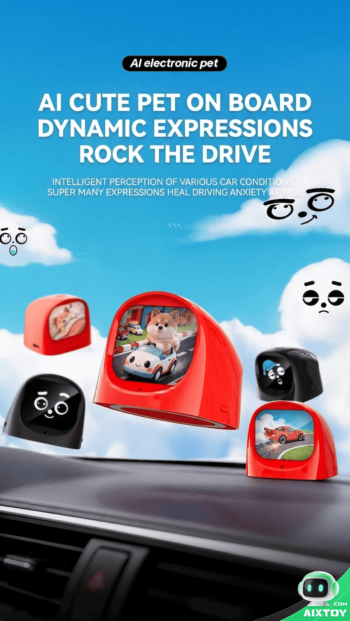 AI XiaoZhi Car Robot Companion - Smart Dash Decor Detail 1 AI XiaoZhi Car Robot Companion - Smart Dash Decor Detail 1