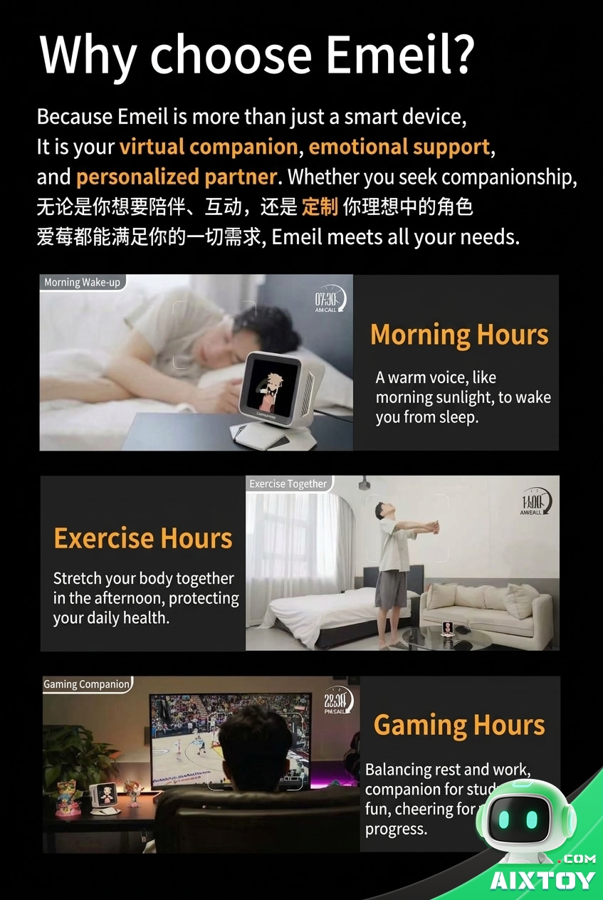 Aimei AI Digital Companion Desktop Pet - Custom Character Voice Chat Robot Aimei AI Digital Companion Desktop Pet - Custom Character Voice Chat Robot - feature detail