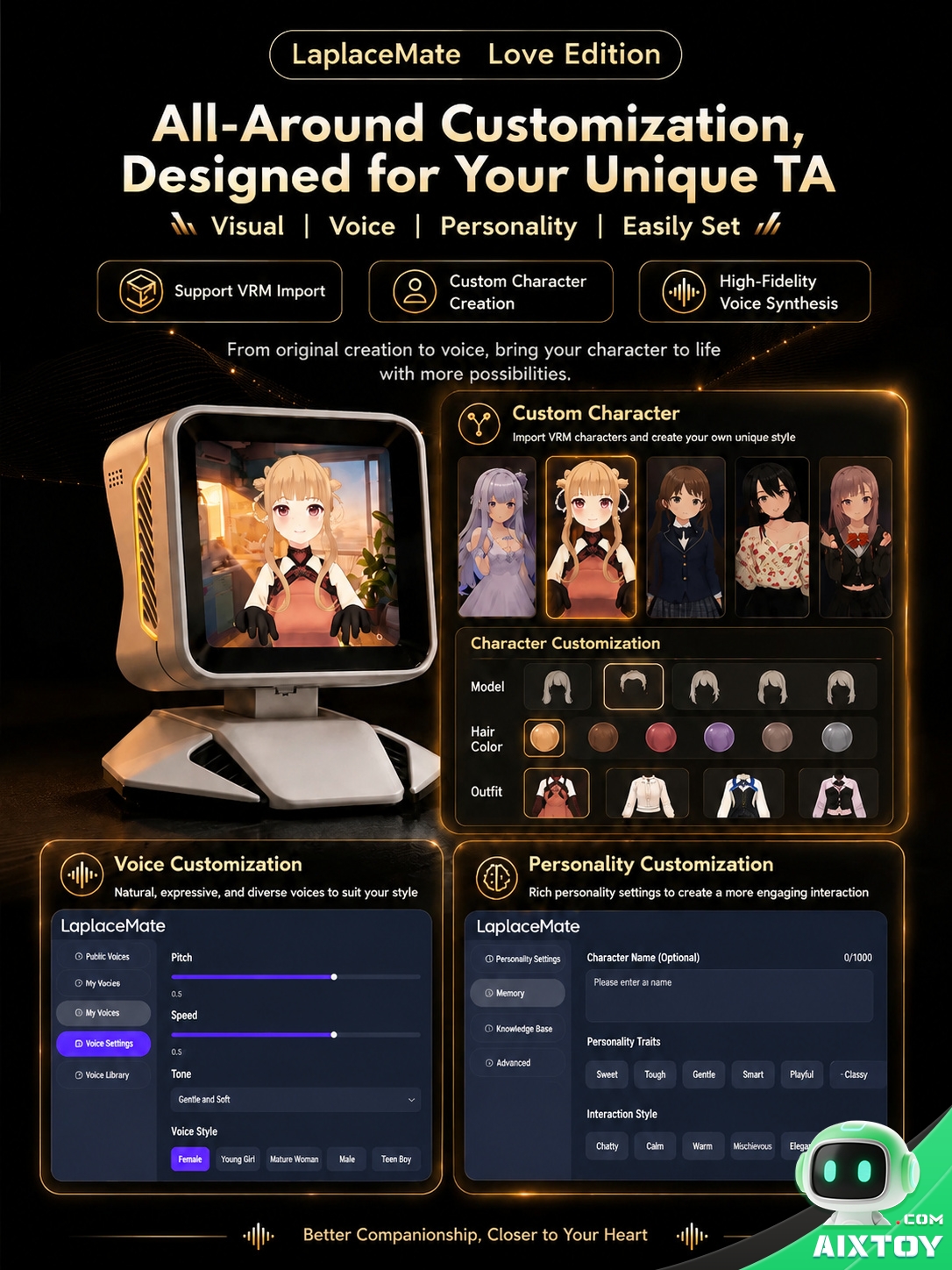 Aimei AI Digital Companion Desktop Pet - Custom Character Voice Chat Robot Aimei AI Digital Companion Desktop Pet - Custom Character Voice Chat Robot - feature detail