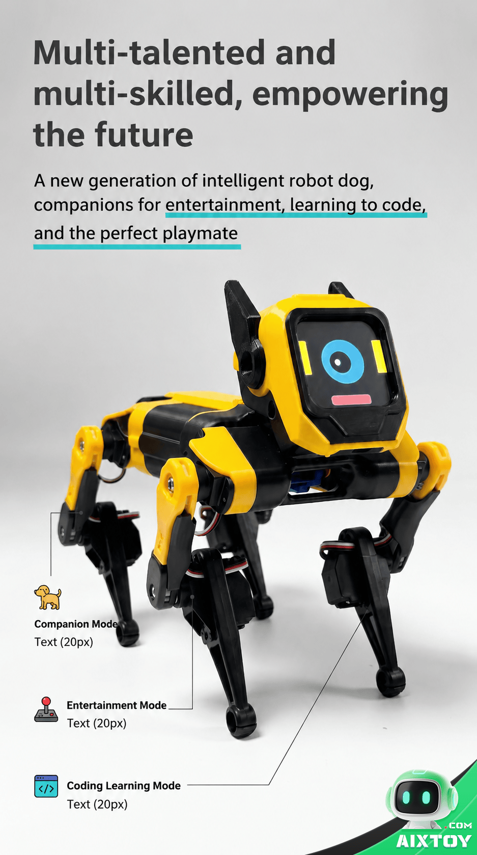 Petoi Bittle V2 robot dog accessories included AIXTOY