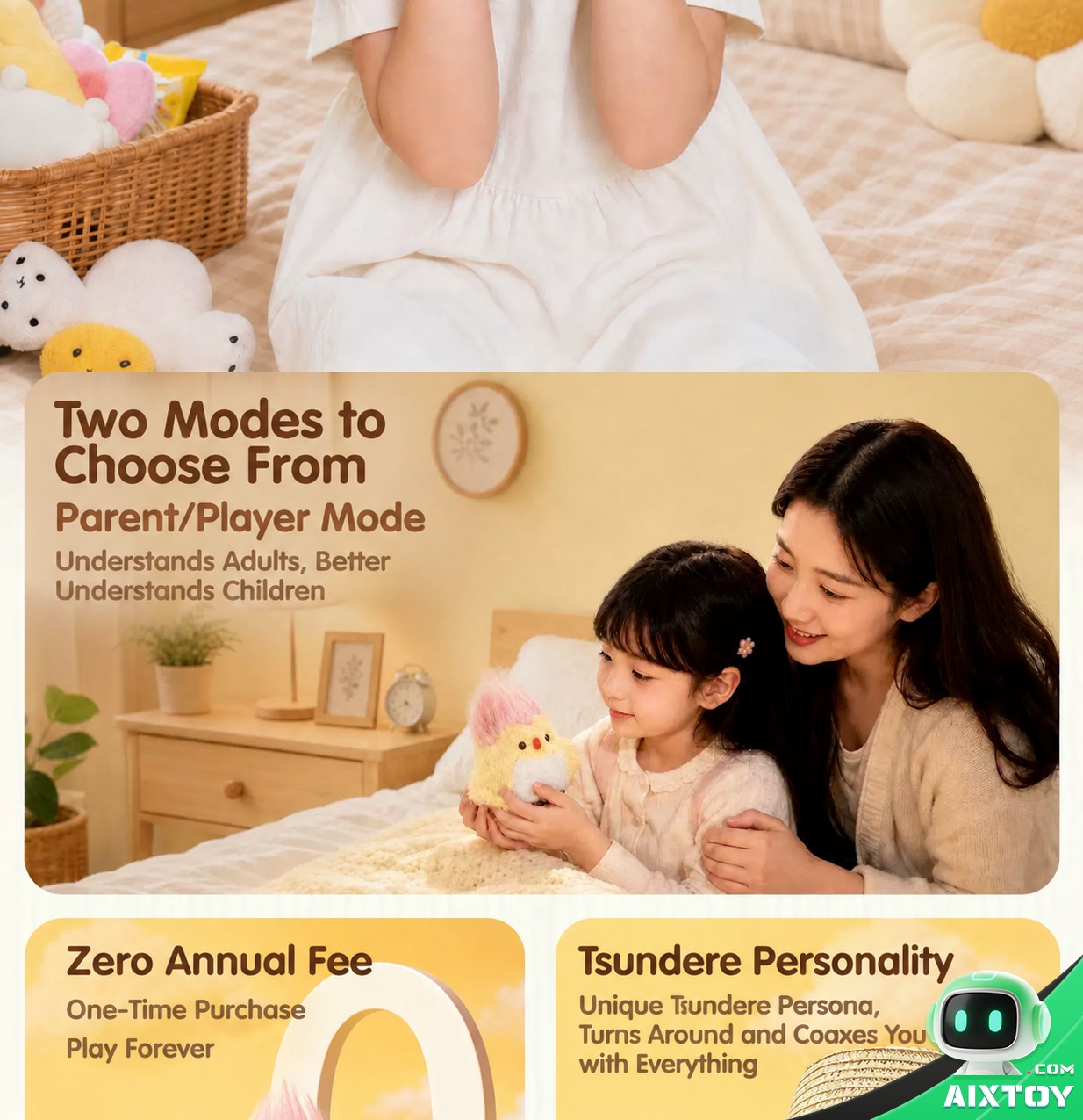Buyou Bird AI Plush Pet - Talking Plush Bird with Outfit and Clip Sets Buyou Bird AI Plush Pet - Talking Plush Bird with Outfit and Clip Sets - feature detail