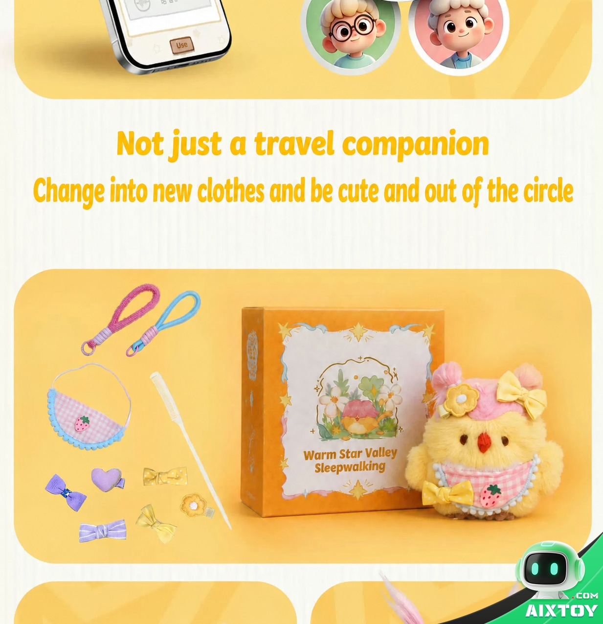 Buyou Bird AI Plush Pet - Talking Plush Bird with Outfit and Clip Sets Buyou Bird AI Plush Pet - Talking Plush Bird with Outfit and Clip Sets - feature detail