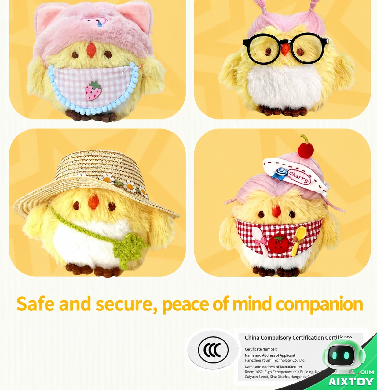 Buyou Bird AI Plush Pet - Talking Plush Bird with Outfit and Clip Sets Buyou Bird AI Plush Pet - Talking Plush Bird with Outfit and Clip Sets - feature detail