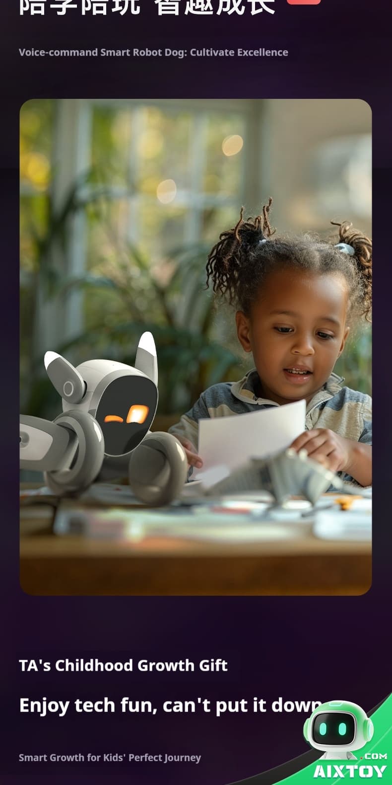 Loona AI Robot Dog Interactive Companion AIXTOY - Detail View 04 Loona AI Robot Dog Voice-Controlled Companion Pet by KEYi Tech AIXTOY AITOY - Image 04