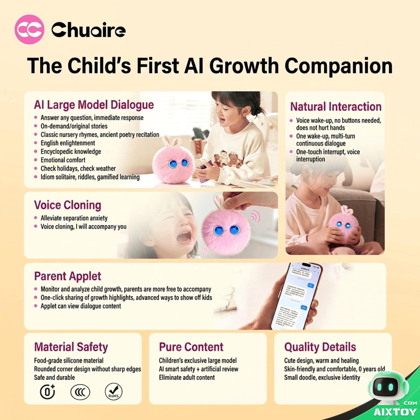 Chuai AI Learning Robot - Smart Education Companion Plush Toy gallery photo 4