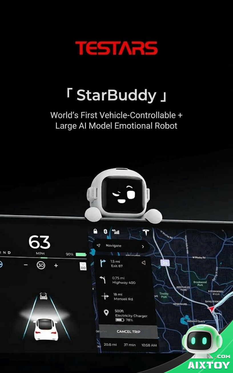 Commander Pro Car AI Companion - Smart Voice Robot for Tesla Model 3 / Model Y Commander Pro Car AI Companion - Smart Voice Robot for Tesla Model 3 / Model Y - feature detail