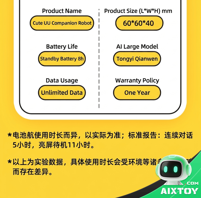 UBTECH CuteUU AI Chat Robot - Smart Plush Pet Toy detail