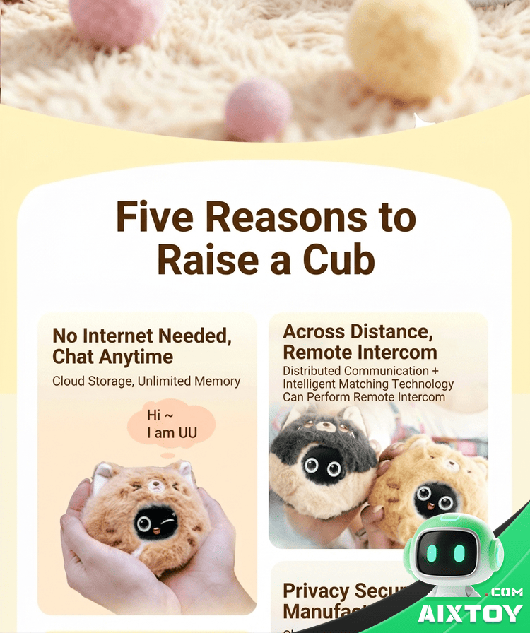 UBTECH CuteUU AI Companion Robot - Smart Chat Plush Toy detail