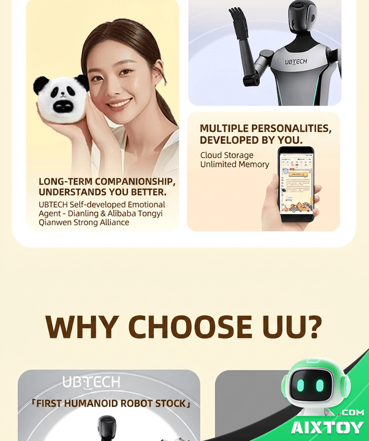 UBTECH CuteUU AI Companion Robot - Smart Chat Plush Toy detail
