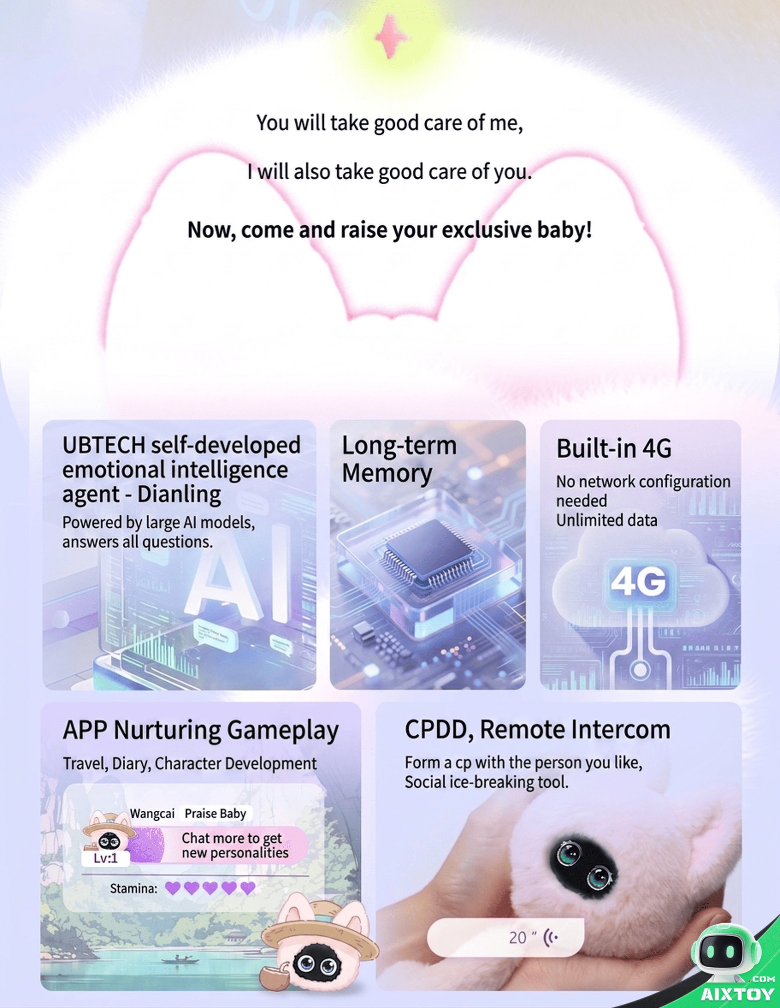 UBTECH CuteUU Emotional AI Companion Robot - Smart Electronic Pet detail