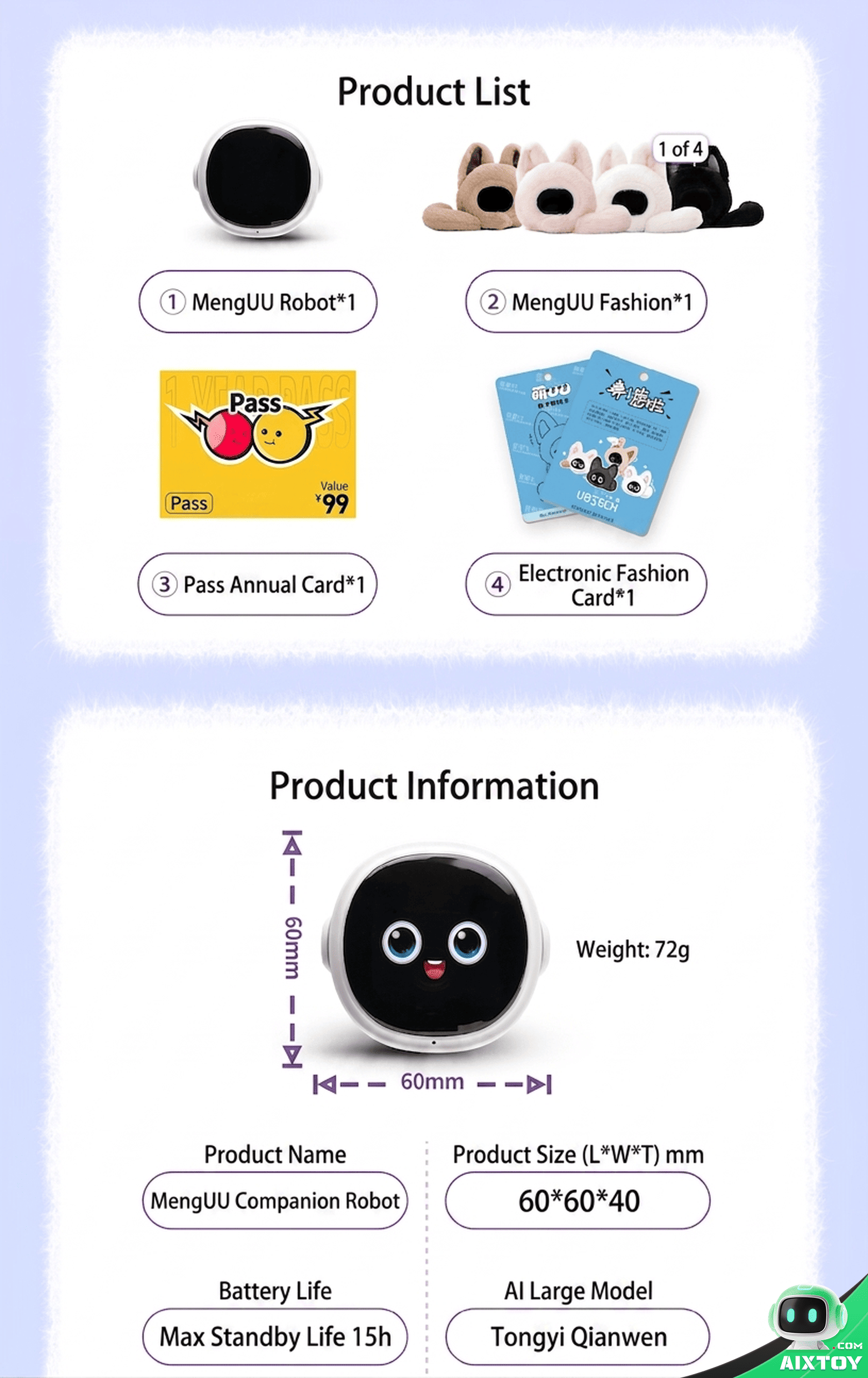 UBTECH CuteUU Emotional AI Companion Robot - Smart Electronic Pet detail